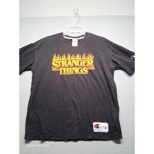 Champion Stranger Thing Black TShirt Youth Size Large
